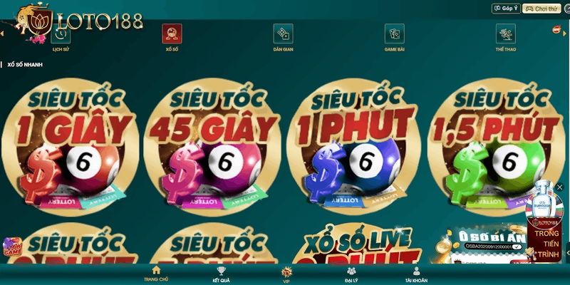 Các loại hình xổ số Loto188